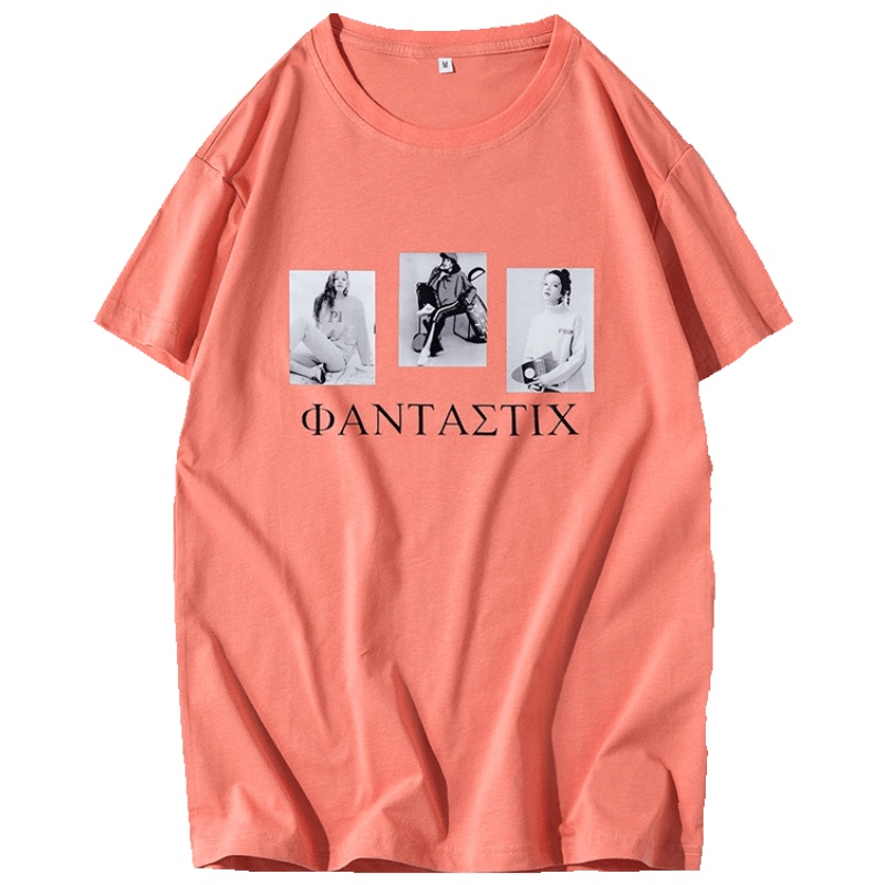 [直营]木林森(MULINSEN)女装短袖T恤女士夏季宽松圆领纯棉压花户外休闲衣