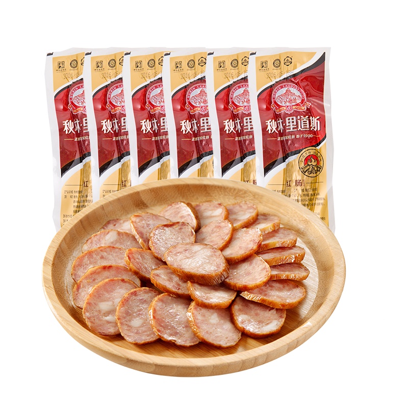 秋林里道斯 正宗哈尔滨红肠110g*6支 肥瘦型红肠 熏肉 开袋即食