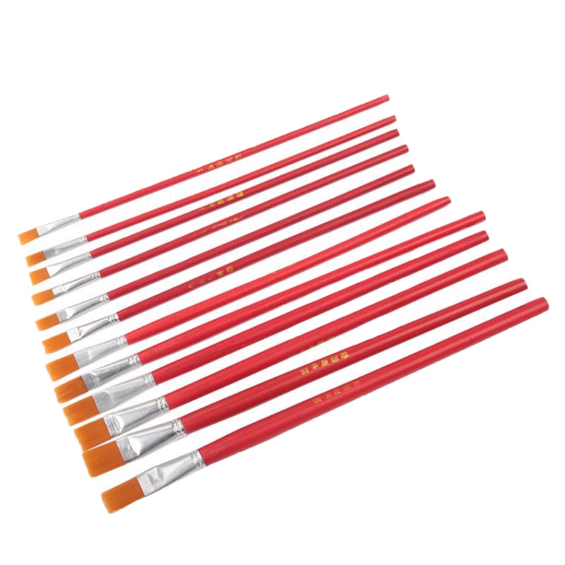 企购优品 YF 7号红杆油画笔绘画颜料笔（10支装）尼龙 平头