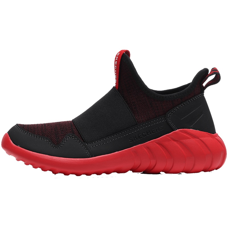 【自营】Skechers斯凯奇童鞋休闲鞋一脚套时尚男大童运动鞋97691L 97691L/RDBK红色+黑色