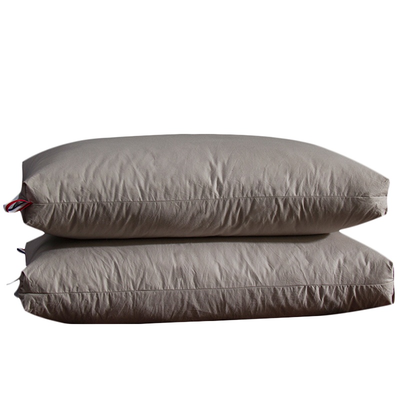 北极绒(Bejirog)家纺 全棉酒店白鹅毛羽绒枕头羽毛枕芯纯棉鹅毛枕护颈枕纯色成人枕秋季冬季多功能枕