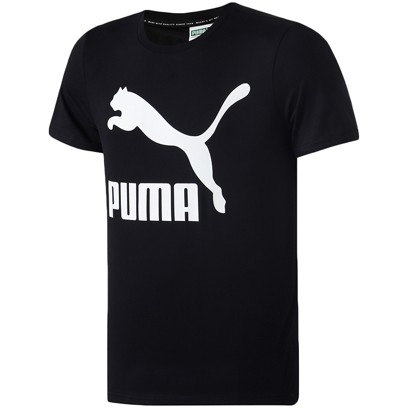 PUMA彪马男装跑步训练经典LOGO款圆领短袖T恤579405 L 57940501黑