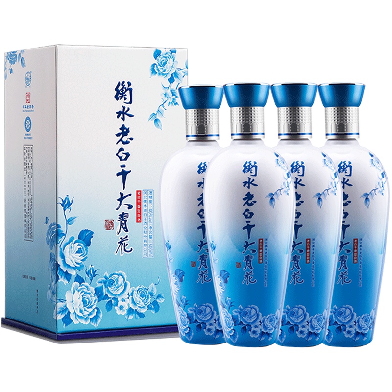 衡水老白干40度大青花 500mL*4瓶白酒粮食酒整箱装