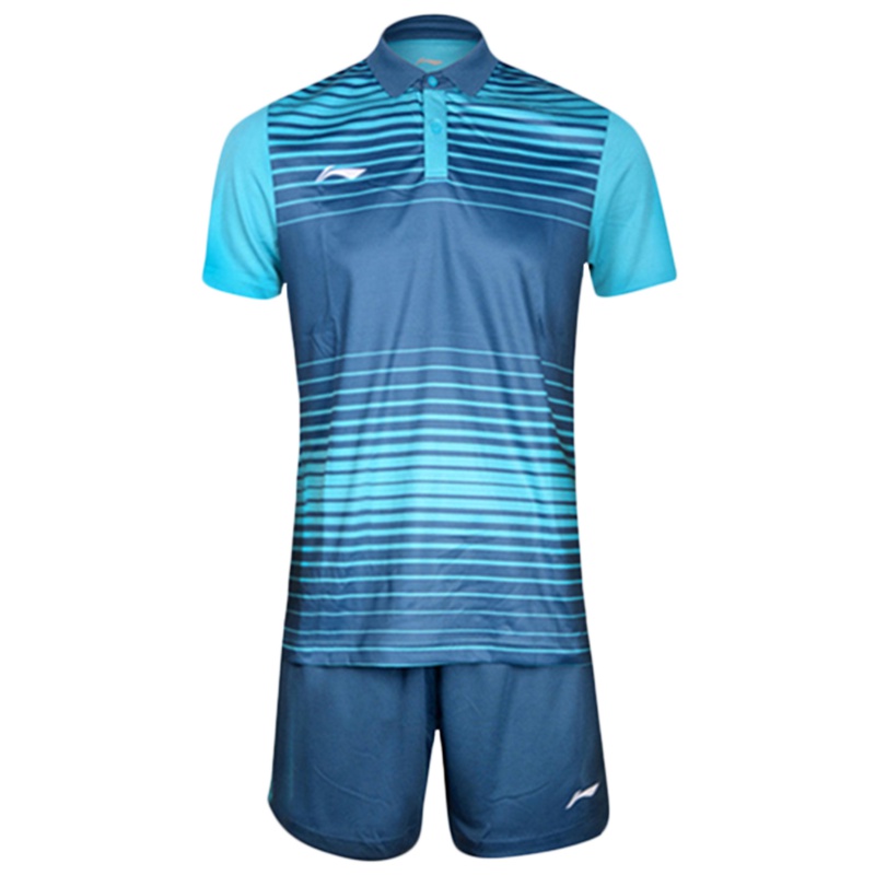 李宁足球服速干平口足球比赛服套装男运动服短袖短裤