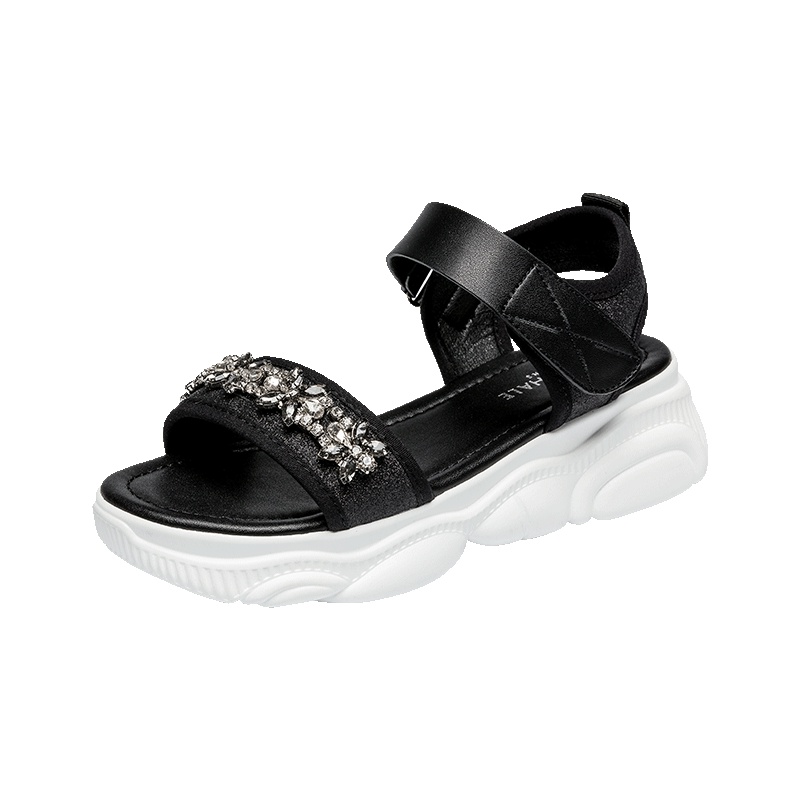 马克华菲女士凉鞋2019年夏季新款沙滩百搭松糕厚底增高休闲鞋老爹鞋女鞋