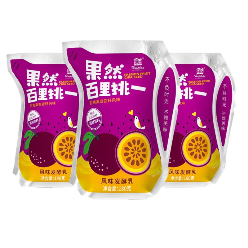 越秀辉山 輝山百里挑一 百香果奇亚籽口味酸奶 (整箱)180g*12袋 沈阳特产