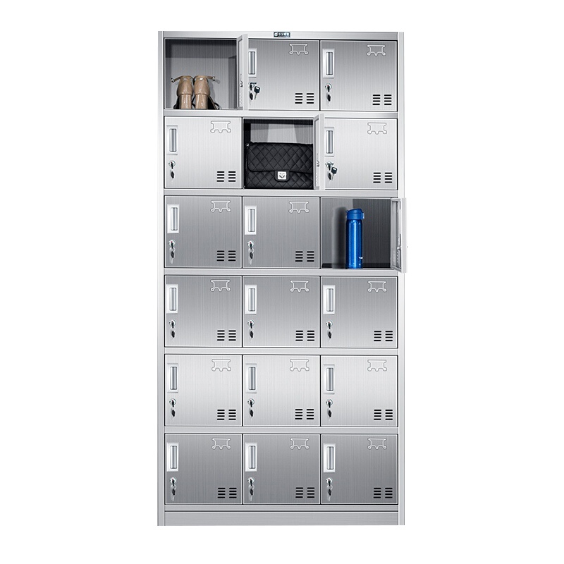 [一鹏]更衣柜十八门员工储物文件柜带锁浴室存包柜健身房鞋柜碗柜