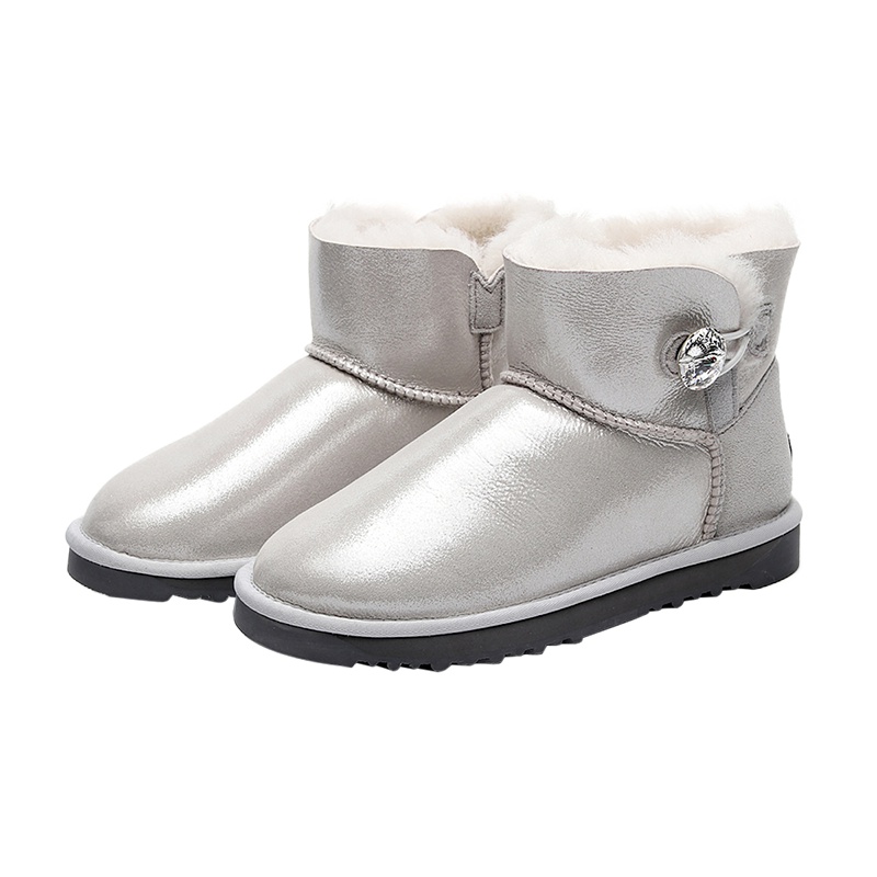 TASMANUGG 塔斯曼 迷你单水晶扣靴 雪地靴 真皮羊皮毛一体 女式 3351