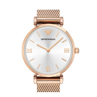阿玛尼 编织表带时尚超薄女士石英腕表AR1956