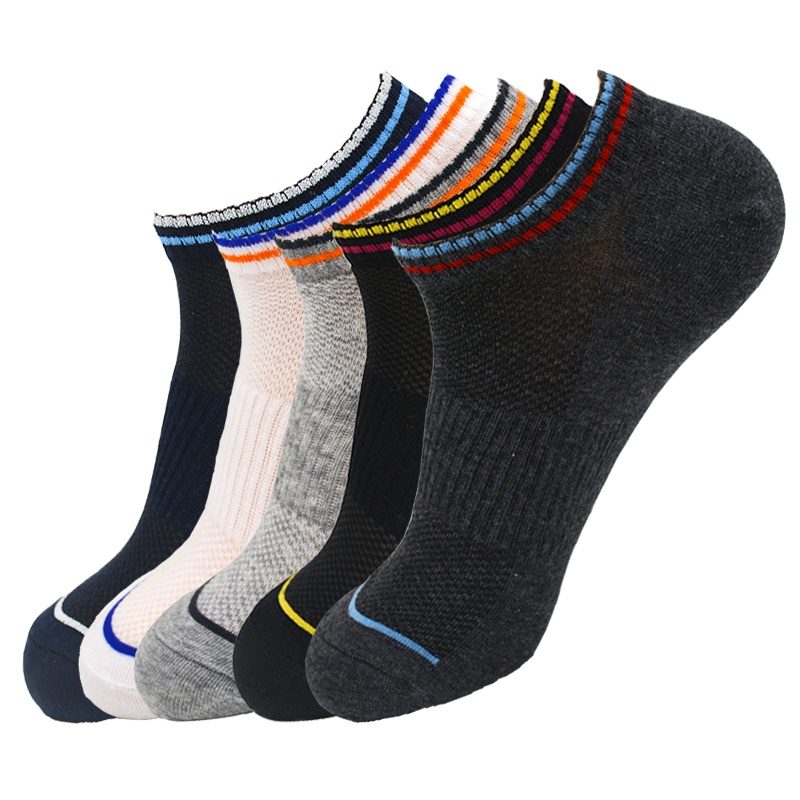 浪莎袜子船袜男新品夏季隐形浅口低帮薄款精梳棉休闲简约短袜5双装 均码