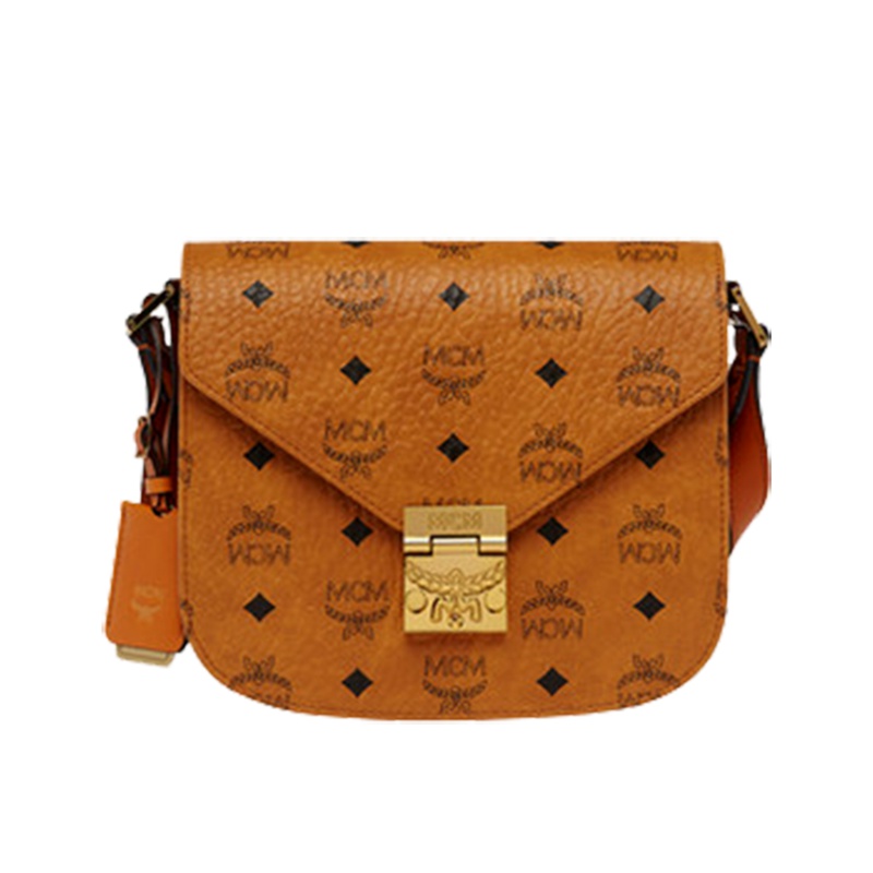 2019新款MCM经典印花PATRICIA复古邮差包单肩包女斜挎小包