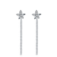 【美国】MY FASHION DESIGN 耳环女S925银首饰品梅花长款耳坠MYE1813