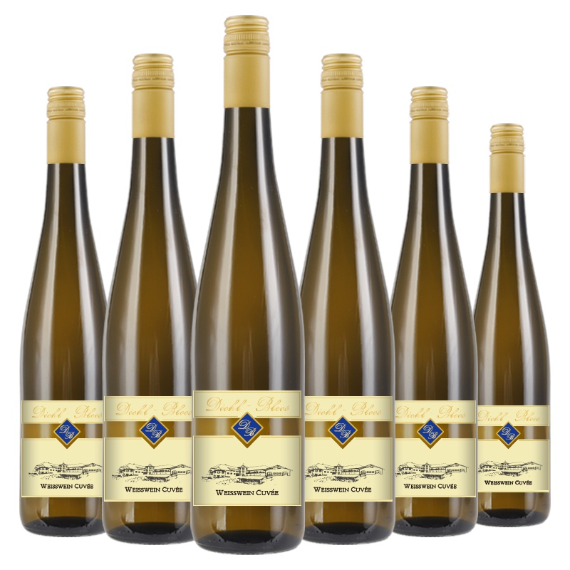 德国原瓶进口帝博利(DIEHL BLEES)葡萄酒莱茵黑森库薇干白葡萄酒750ml*6 整箱装