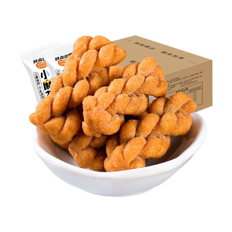[糕点小哥]椒盐风味麻花1000g整箱中式糕点办公室休闲零食小吃一口脆袋装小麻花1000g整箱(135包)