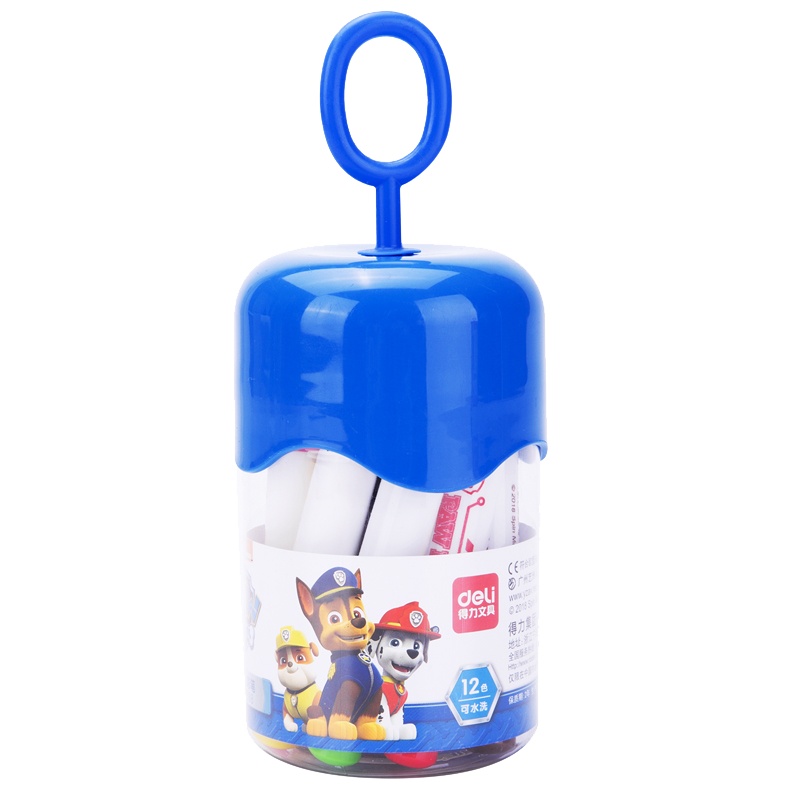 得力文具70688LAN汪汪队立大功水彩笔套装儿童幼儿园小学生用彩笔彩色笔水彩画笔24色18色可水洗安全无毒绘画