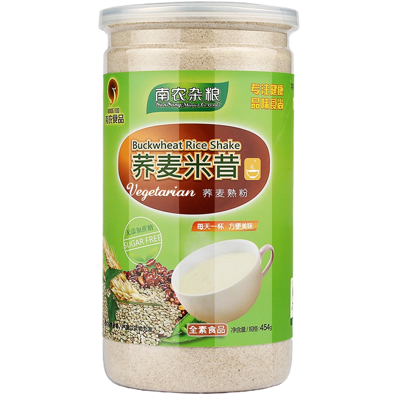 南农食品 无蔗糖添加荞麦米昔 中老年人米糊状流食 谷物五谷杂粮早餐粗粉代餐熟粉饱腹食454g