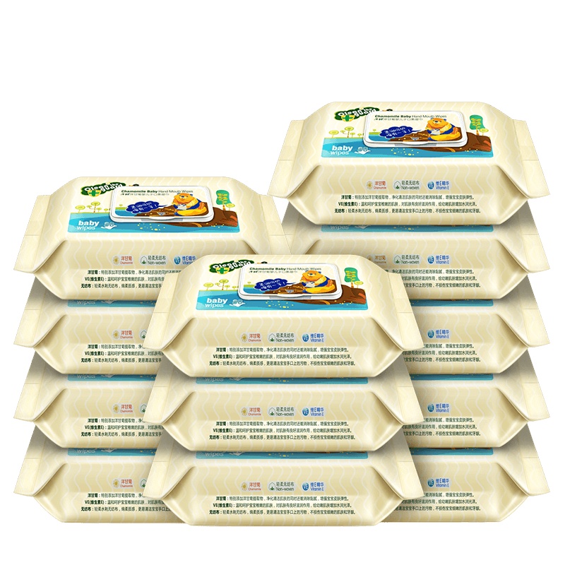 子初婴儿湿巾婴幼儿湿纸巾盖装手口屁屁专用宝宝湿巾纸80抽*12包