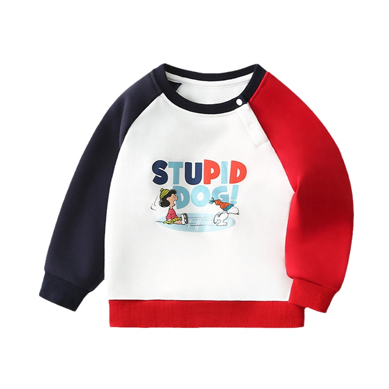 史努比SNOOPY童装儿童加绒卫衣春秋新款男女童加厚长袖上衣