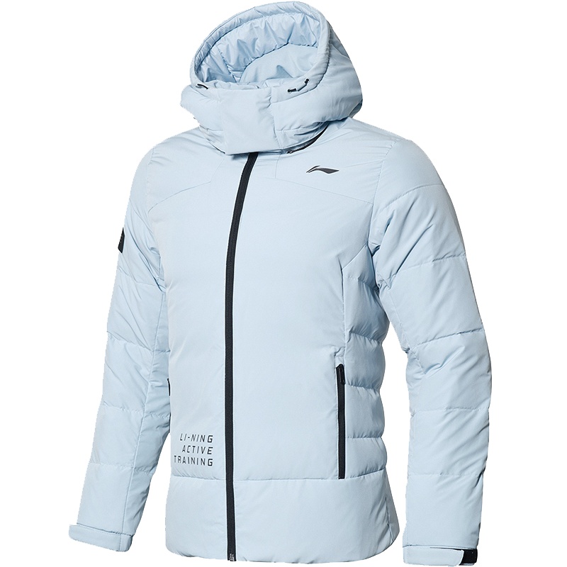 李宁运动时尚系列男子随动科技反光设计立体剪裁短羽绒服