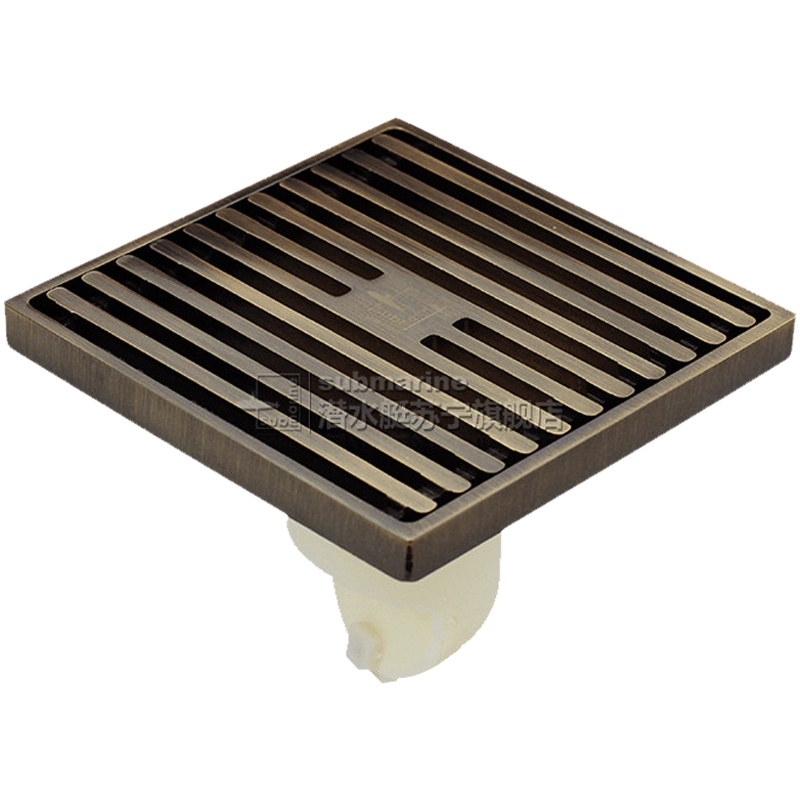潜水艇(submarine)全铜防臭地漏格栅面板防臭内芯防堵滤网沐浴房地漏QLTK50-10