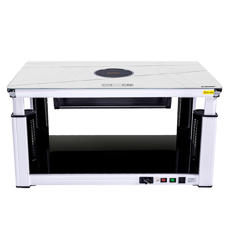 电炉茶几AI语音升降电暖桌四面取暖速热电烤炉取暖器客厅多功能电烤火桌子电暖炉带安全防爆节能美诚凯辉M138C(N)磨砂黑