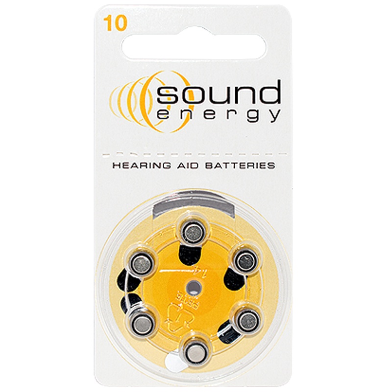 奥迪康(OTICON)英国原装sound energy助听器电池锌空气10号无汞PR48电池1板6粒