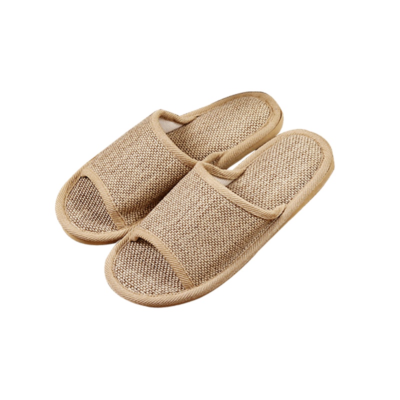 欧润哲 拖鞋 竹炭麻布套装(M+XL/L+XXL) 家用室内居家夏季情侣套装厚底防滑