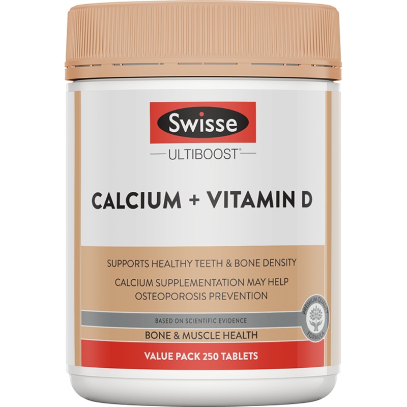 澳洲Swisse 钙 钙片 维生素D VD 柠檬酸钙 片剂250粒 1瓶装 青少年孕妇中老年补钙矿物质 澳大利亚进口
