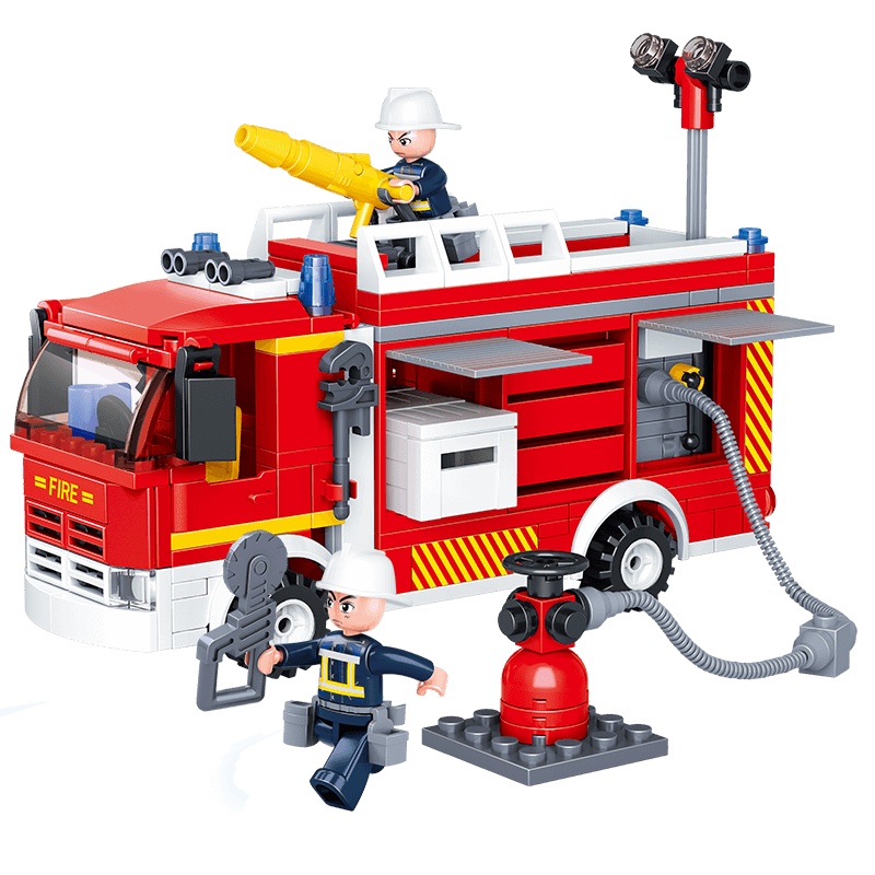 小鲁班 积木拼插玩具 水罐消防车M38-B0626/B0692