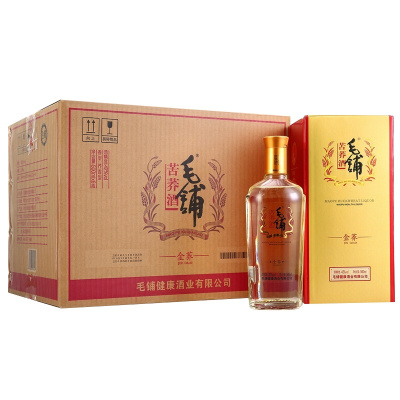 劲牌 毛铺苦荞酒 金荞 露酒 42度 500ml*6瓶 整箱装 新老包装随机发货