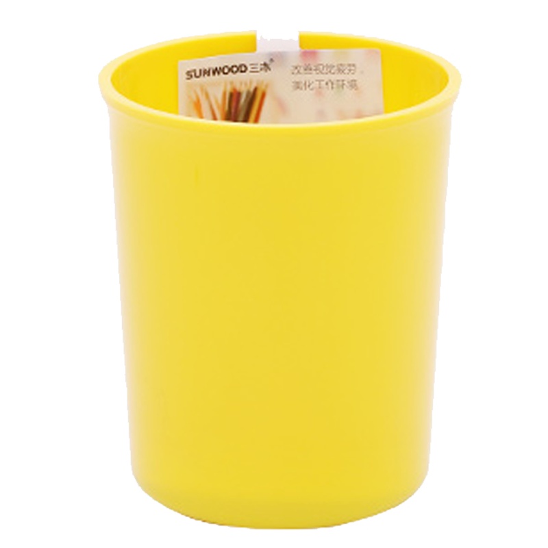 三木(SUNWOOD)6144多功能笔筒创意可爱桌面收纳盒金属塑料学生笔筒笔座时尚 办公用品PP料 直径82mm 颜色随