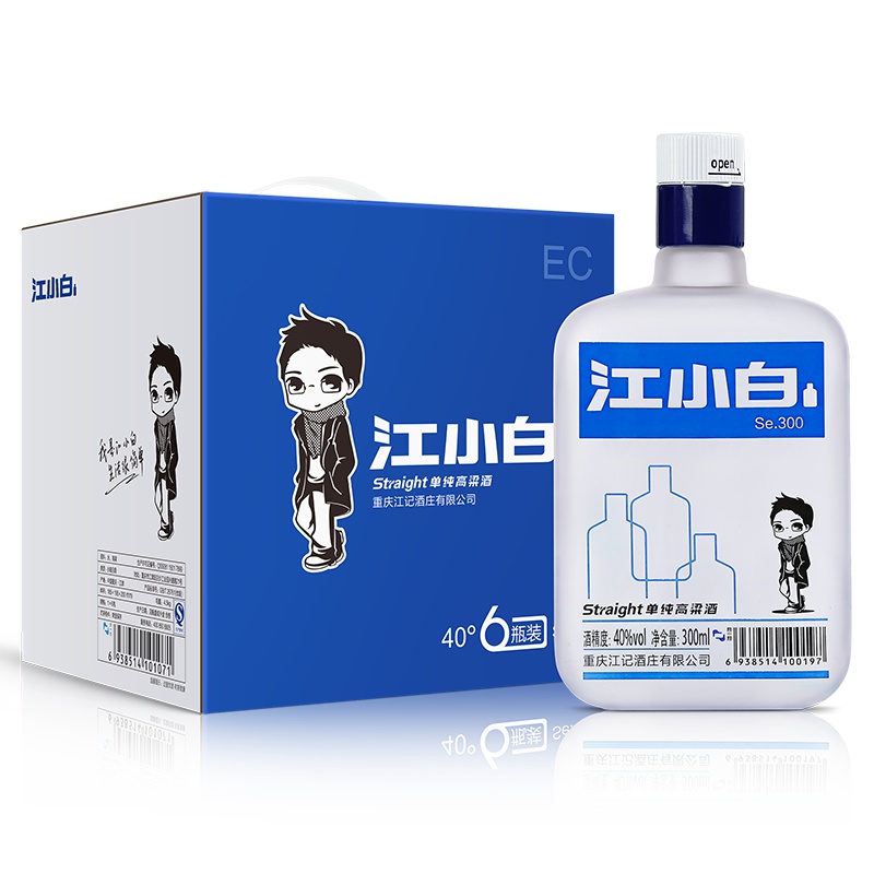 江小白(jiangxiaobai) 40度清香型 国产酒 300ml*6瓶整箱装