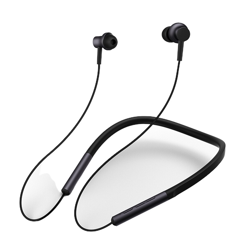 小米蓝牙项圈耳机颈挂式运动跑步 动圈+动铁 双单元发声 黑色