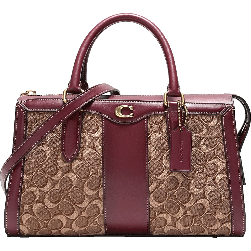 COACH 蔻驰 奢侈品 女士经典印花图案织物配皮BOND手提单肩斜挎包 48045