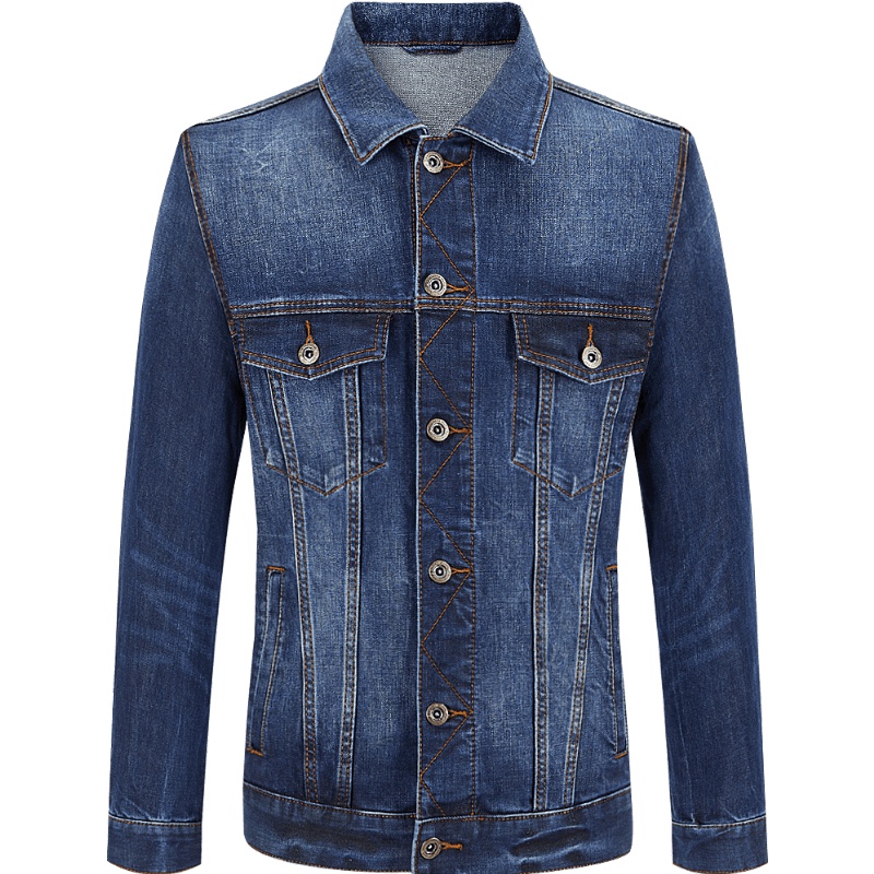 HLA海澜之家时尚牛仔外套2019秋季翻领有型外套男HWNAD3R016A