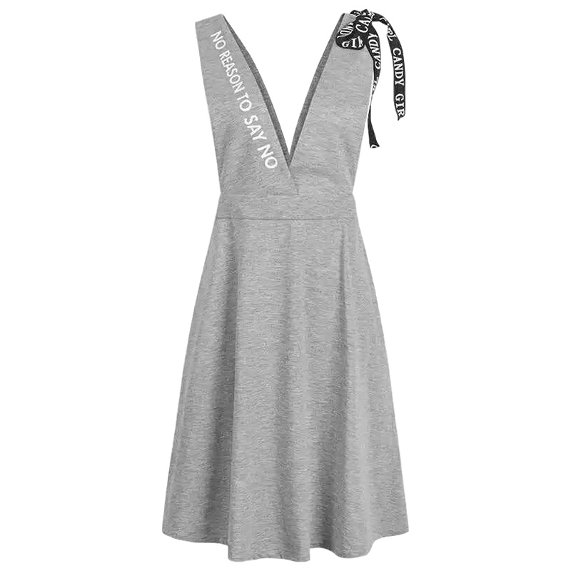 拉夏贝尔字母学院风显瘦休闲背带 连衣裙30072100