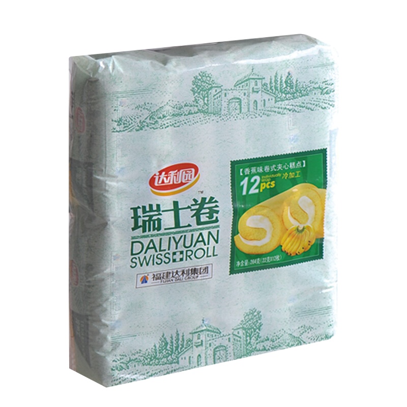 达利园瑞士卷240g(香蕉味)/袋营养早餐口袋零食蛋糕