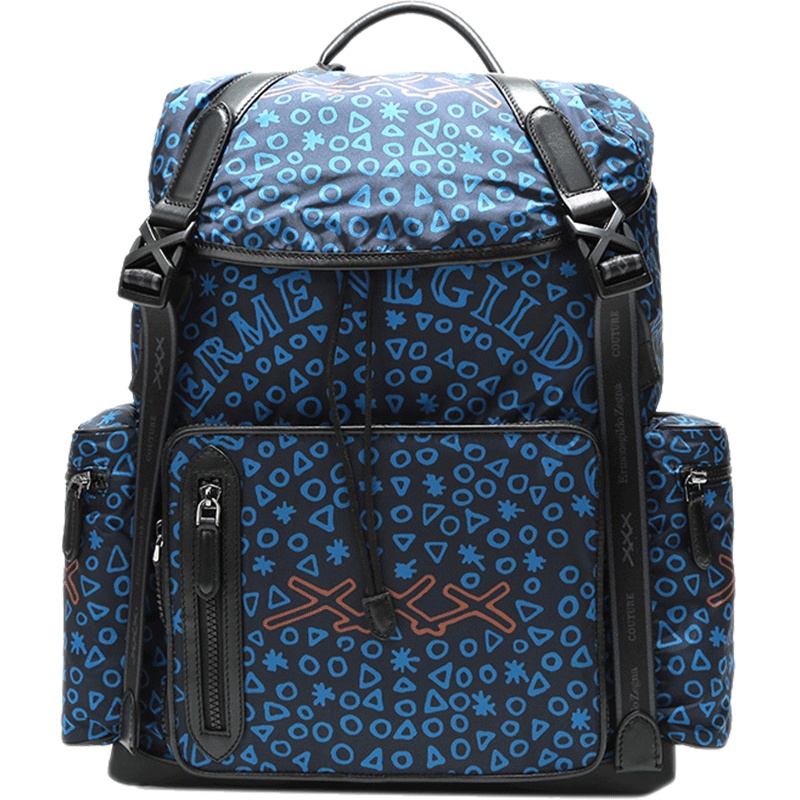 Ermenegildo Zegna 杰尼亚 男士印花图案织物双肩包 91 C1466P NEY