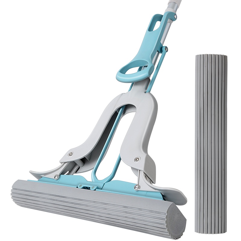 美丽雅 飞翼胶棉地拖34cm加大海绵头对折挤水吸水胶棉拖(赠替换头1个)