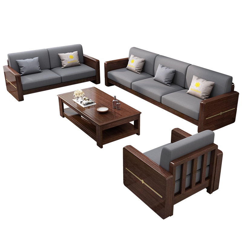 怡红院 沙发 金丝胡桃木沙发新中式全实木沙发组合客厅整装套装家具