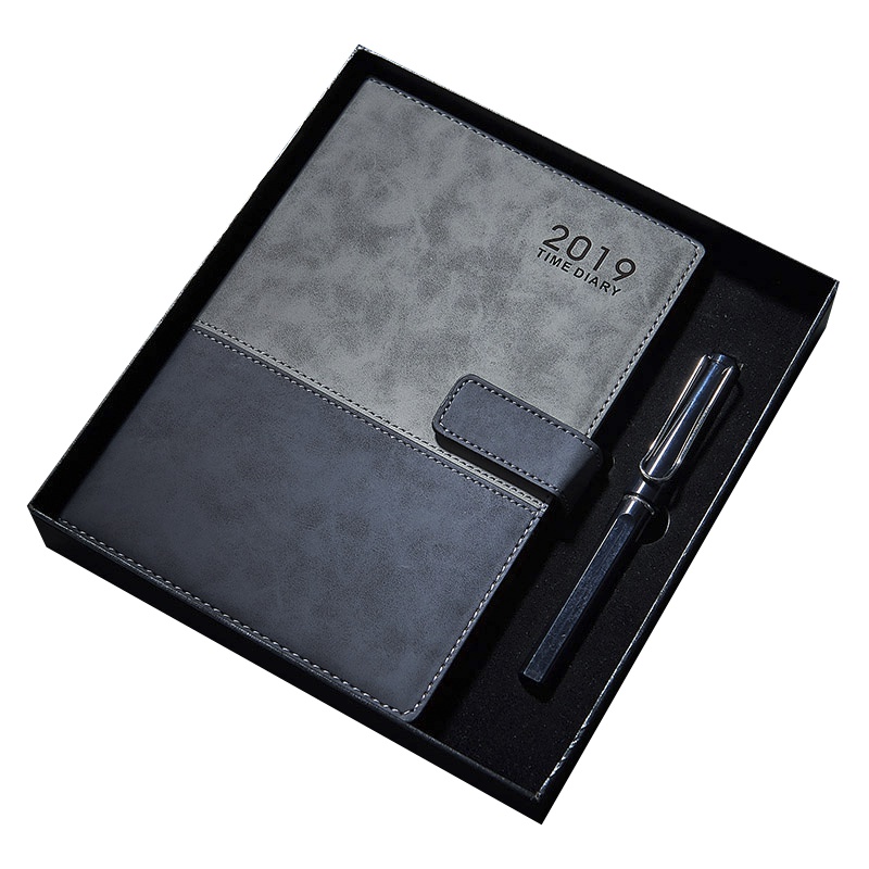 日程本计划本笔记本子记事本手账本礼盒套装定制logo日记本加厚学生创意复古商务笔记本文具 AQN-080001