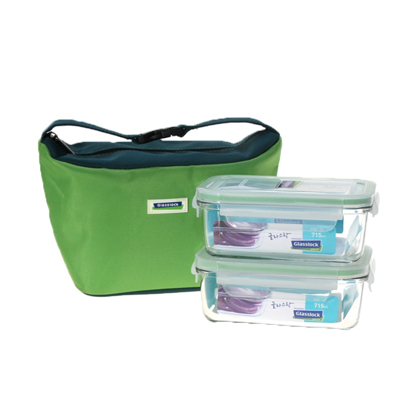 玻璃保鲜盒便当包两件套 GL12A-695ml*2P