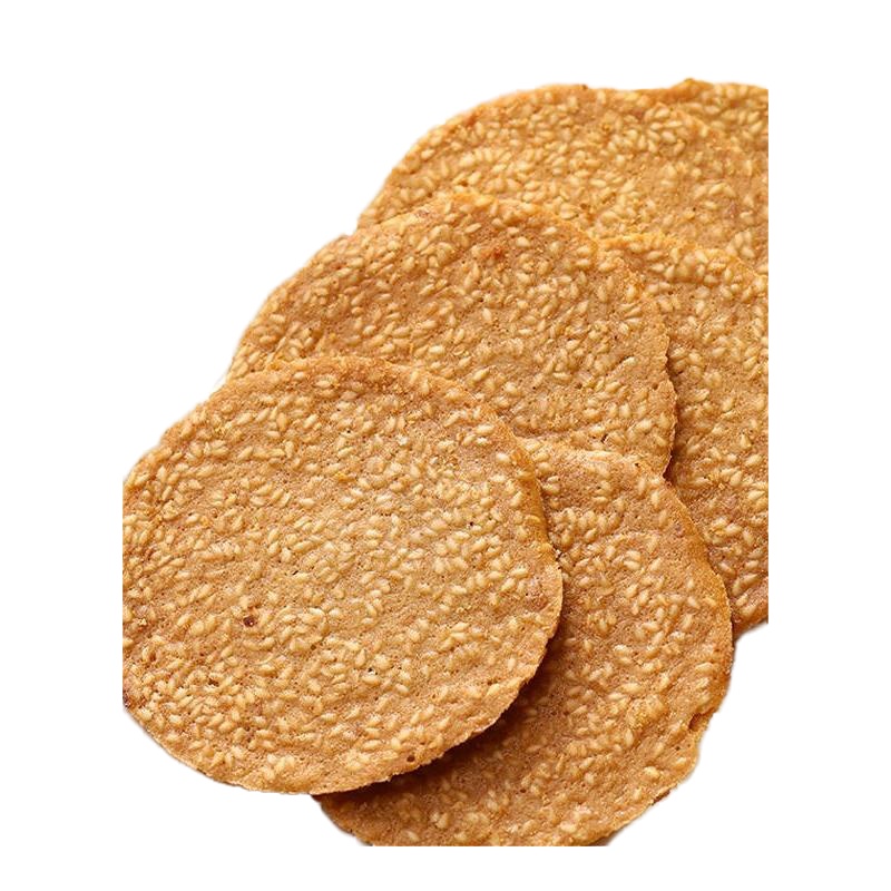  早餐芝麻煎饼瓦片薄饼营养饼干早餐休闲零食糕点 芝麻多香薄脆1000g[推荐]