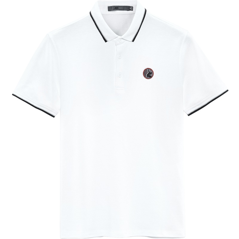 黑鲸撞色运动刺绣polo衫2019夏季新品休闲短袖CNTBJ28400A