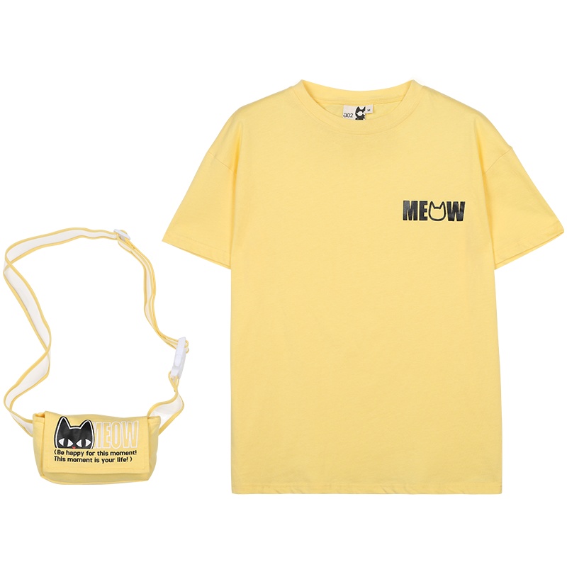 a02新款2020时尚休闲简约印花宽松圆领短袖T恤女潮DTV2D0331KT