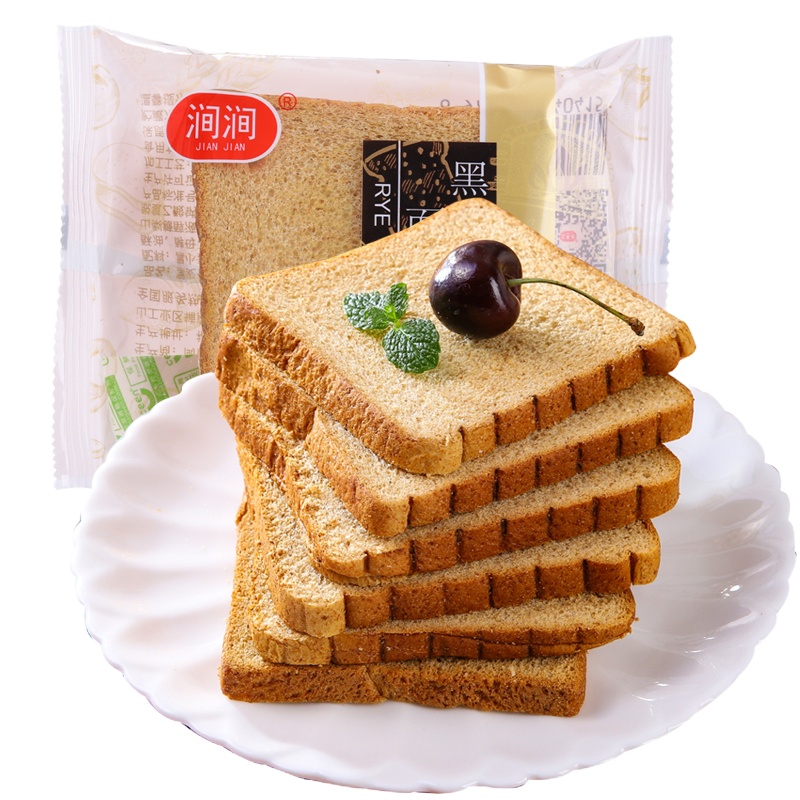 涧涧黑麦全麦面包700g粗粮代餐饱腹整箱营养吐司
