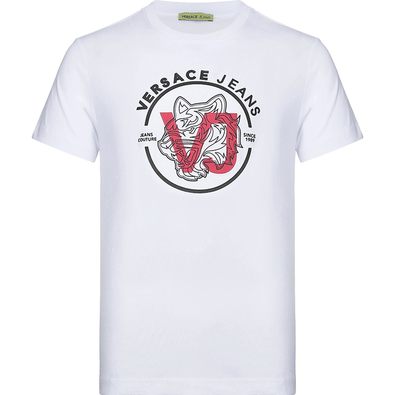 Versace JEANS 范思哲 男士LOGO图案棉质圆领短袖T恤 B3GTA71E 30134