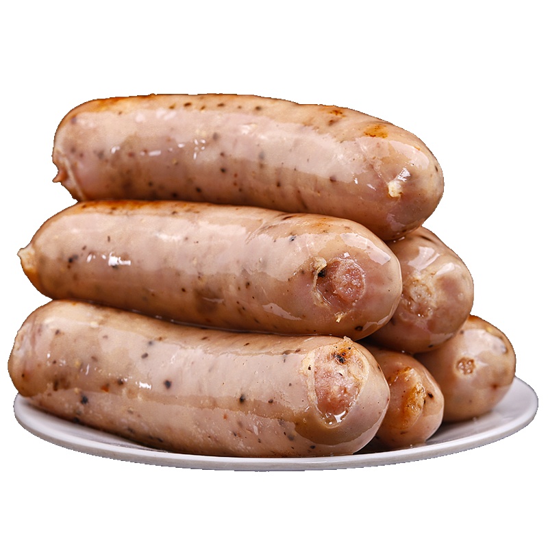 火山石烤肠 肉肠热狗肠烤香肠腊肠批发零食黑胡椒火腿肠 胡椒味8根1斤