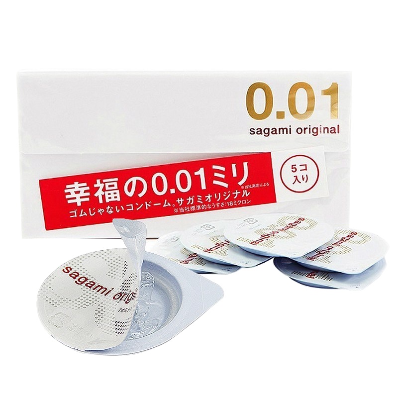 冈本OKAMOTO避孕套幸福001超薄避孕套 5个/盒 日本进口 超薄款
