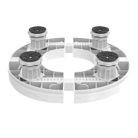 MS 圆柱空调立柜式空调底座柜机托架 圆形加高排水支架花盆架 美的海尔格力科龙志高奥克斯长虹TCL适用 四柱增高12厘米